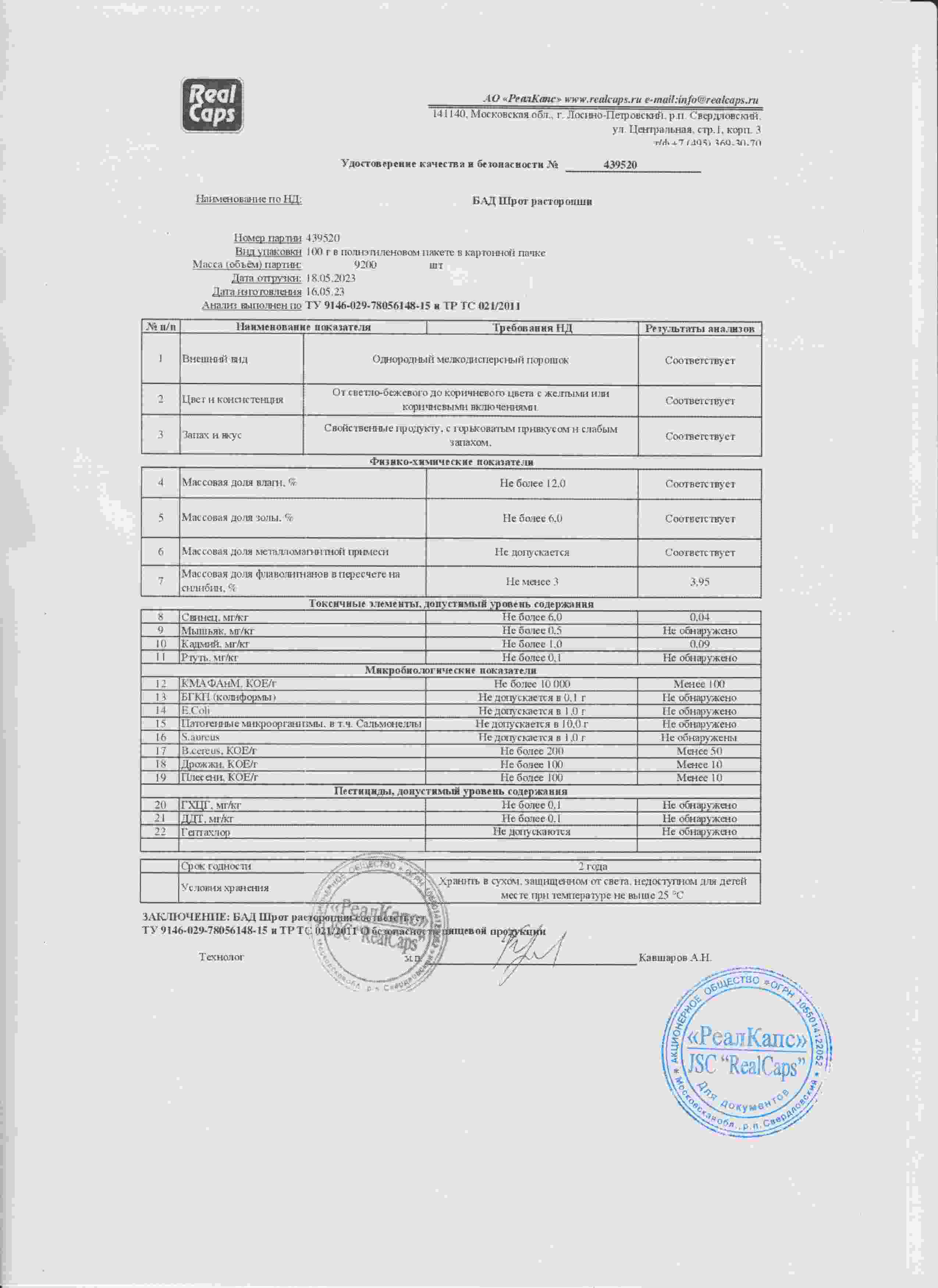 Паспорт №052023
